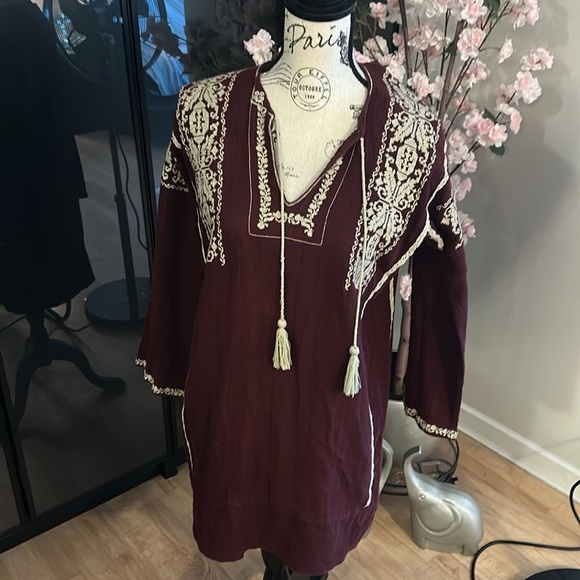 ❤️ Isabel Marant Étoile Burgundy Long Sleeve Dress - Picture 1 of 8